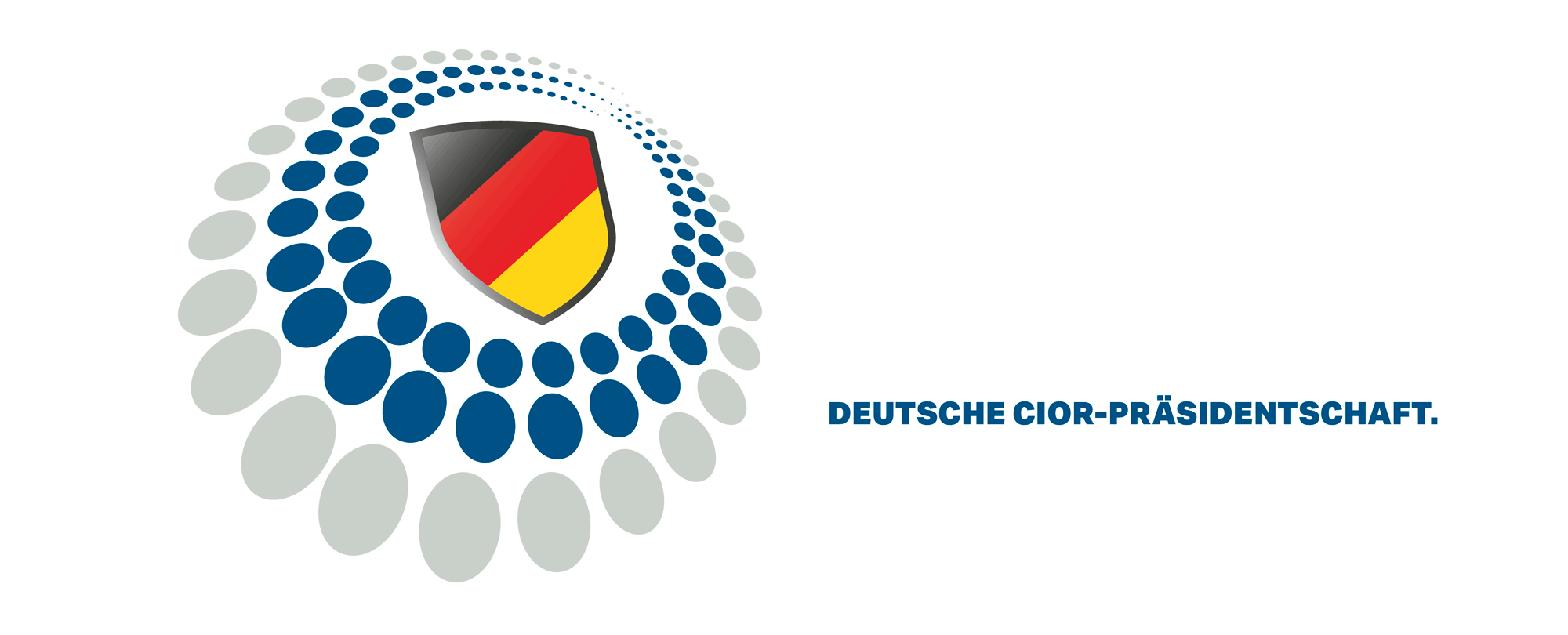 Logoentwurf – »Schild und Auge« – für den internationalen Vorsitz der CIOR Präsidentschaft.
